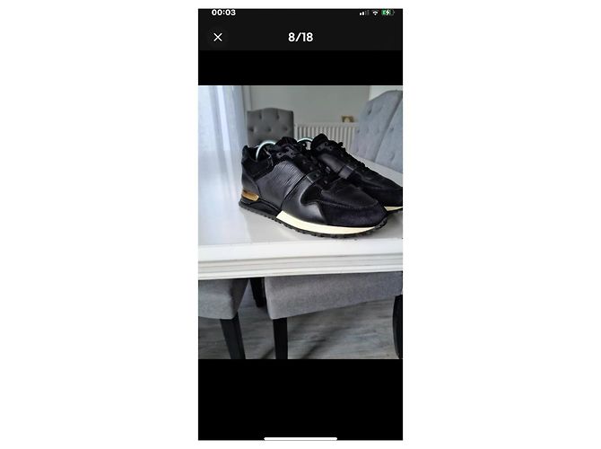 Louis Vuitton Run away Sneaker aus schwarzem Leder - Ansicht 9