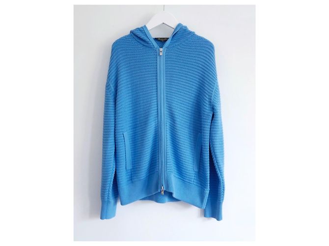 Chaqueta de cárdigan de seda y algodón azul brillante Loro Piana - vista 2