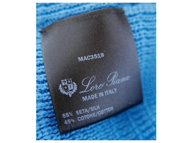 Chaqueta de cárdigan de seda y algodón azul brillante Loro Piana - vista 8
