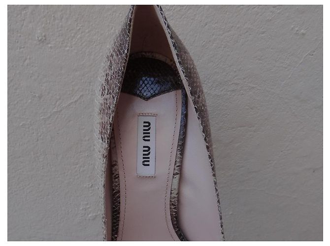 Miu Miu Leather Pumps Beige Brown Size 40 - view 3