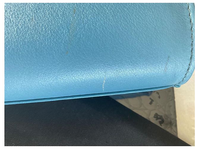 Pochette Saint Laurent Chyc in pelle azzurra Blu chiaro - vista 6