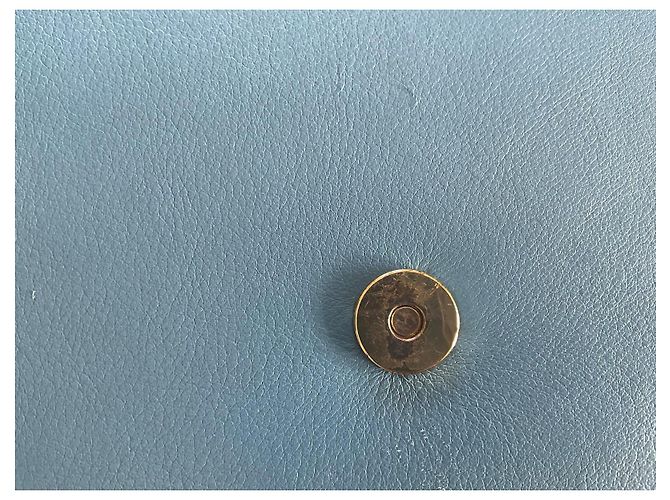 Pochette Saint Laurent Chyc in pelle azzurra Blu chiaro - vista 7
