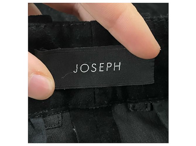 Pantalones rectos de cintura media Joseph en algodón negro - vista 3