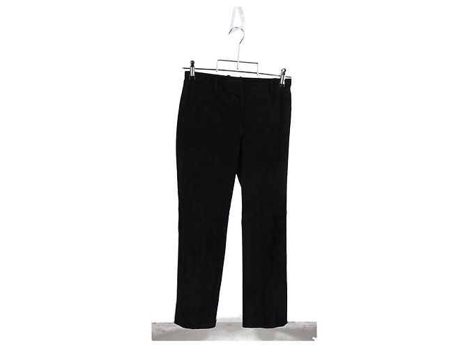 Pantalones rectos de cintura media Joseph en algodón negro - vista 4