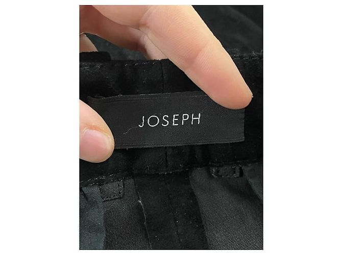 Pantalones rectos de cintura media Joseph en algodón negro - vista 6