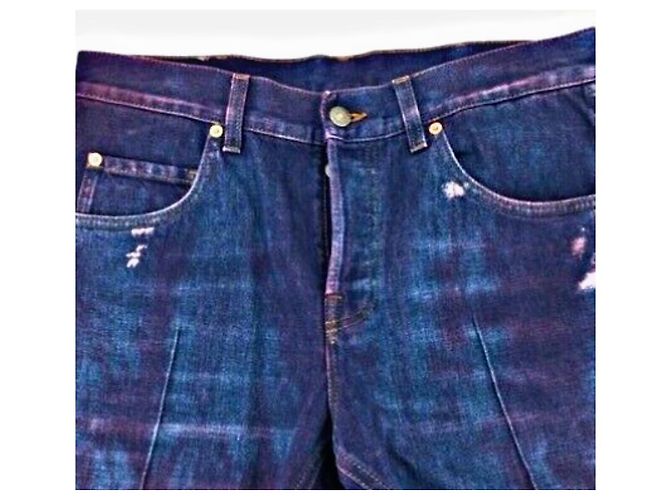Authentic Gucci 18 AW Painted Processing Denim Blue - view 4