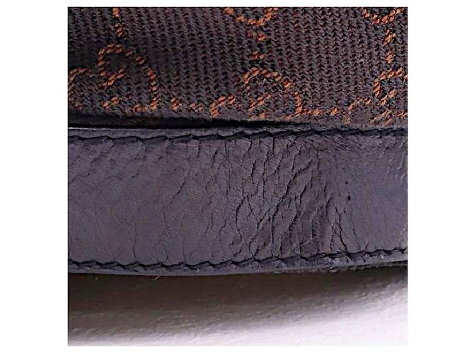 Echte Gucci Tom Ford seltene braune Monogramm GG Lederbesatz Newsboy-Cap - Ansicht 7