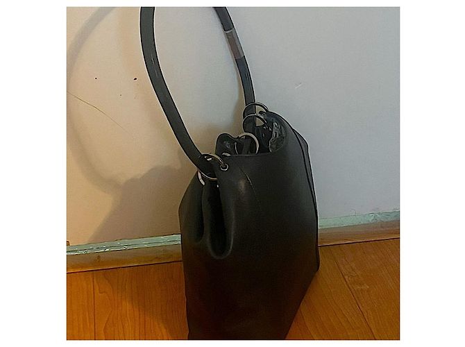 Echter Gucci 99 FW Tom Ford seltener schwarzer Leder-Vorhangbeutel - Ansicht 10