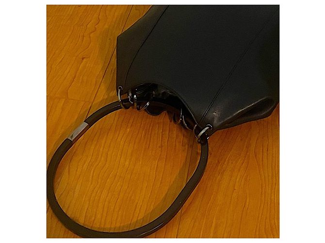Echter Gucci 99 FW Tom Ford seltener schwarzer Leder-Vorhangbeutel - Ansicht 12