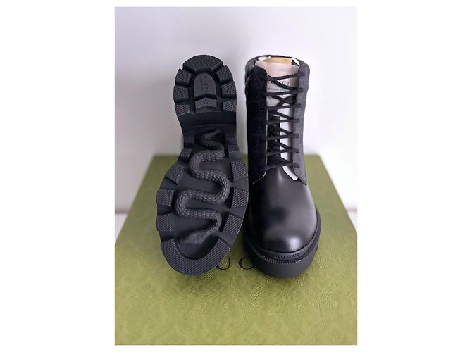 Stivaletti Gucci in pelle nera Nero - vista 5