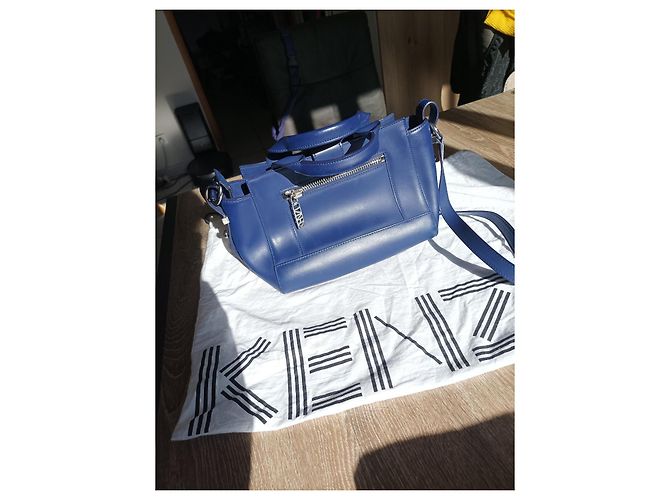 Borsa a mano Kenzo Kalifornia in pelle blu navy - vista 10