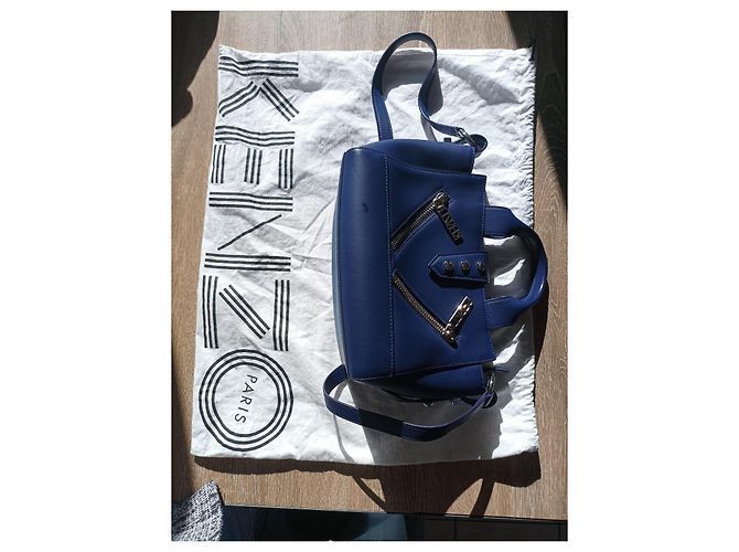 Borsa a mano Kenzo Kalifornia in pelle blu navy - vista 12