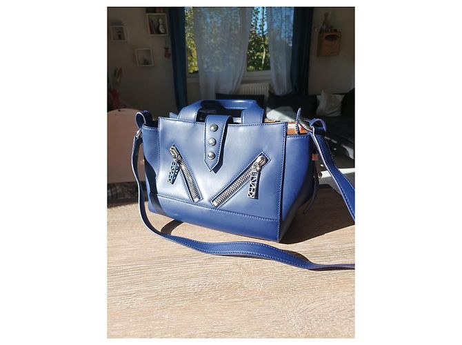 Borsa a mano Kenzo Kalifornia in pelle blu navy - vista 14