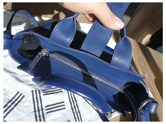 Borsa a mano Kenzo Kalifornia in pelle blu navy - vista 3