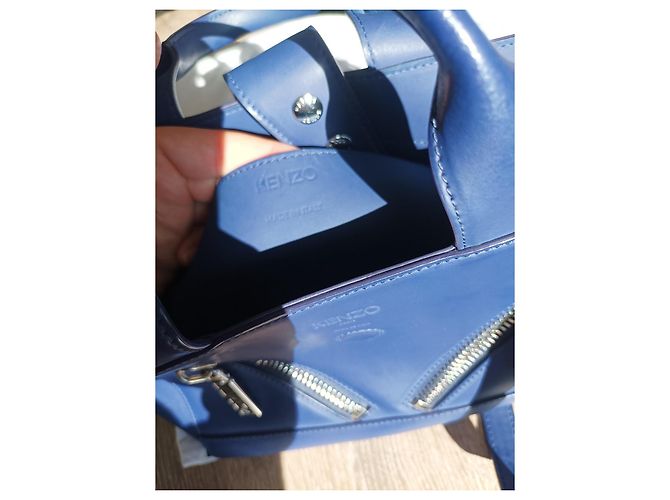 Borsa a mano Kenzo Kalifornia in pelle blu navy - vista 4
