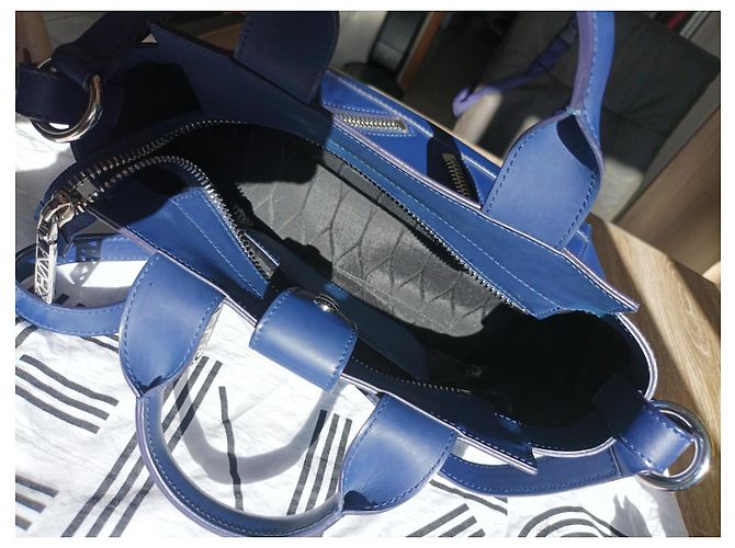 Borsa a mano Kenzo Kalifornia in pelle blu navy - vista 5