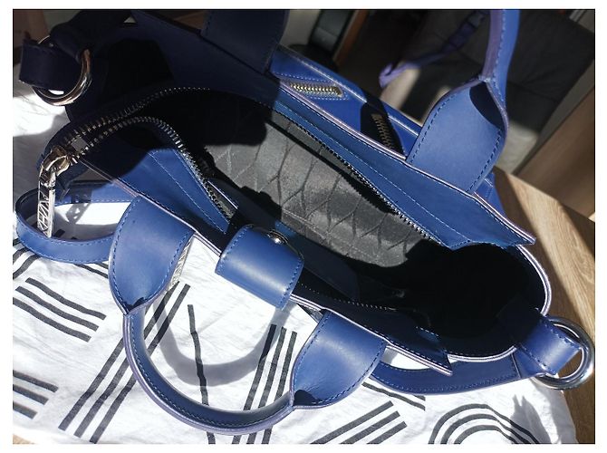 Borsa a mano Kenzo Kalifornia in pelle blu navy - vista 6