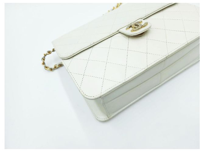 Timeless Chanel Classico Senza Tempo con Patta Singola Trapuntata Bianco - vista 12