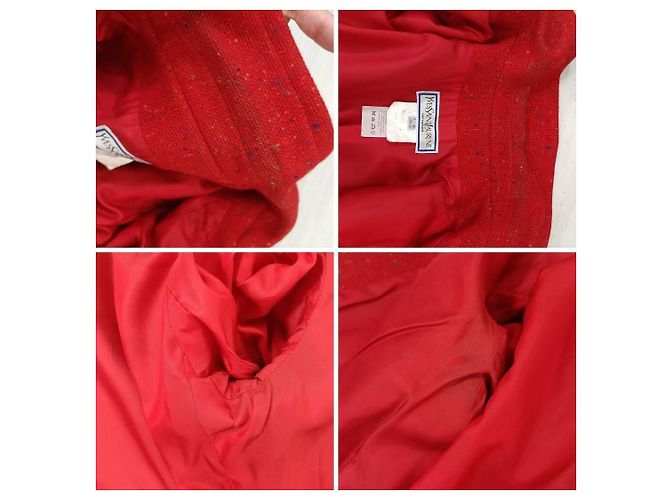 Yves Saint Laurent Rote Tweedjacke YSL Variation 1990er - Ansicht 11