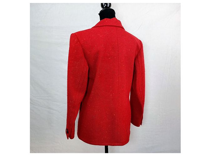 Yves Saint Laurent Rote Tweedjacke YSL Variation 1990er - Ansicht 6