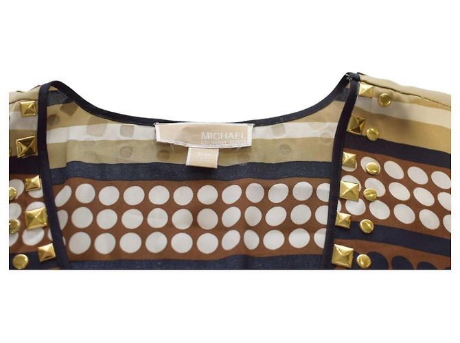 Abito caftano corto Michael by Michael Kors con borchie dorate Multicolore - vista 3