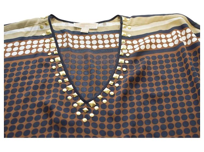 Abito caftano corto Michael by Michael Kors con borchie dorate Multicolore - vista 5