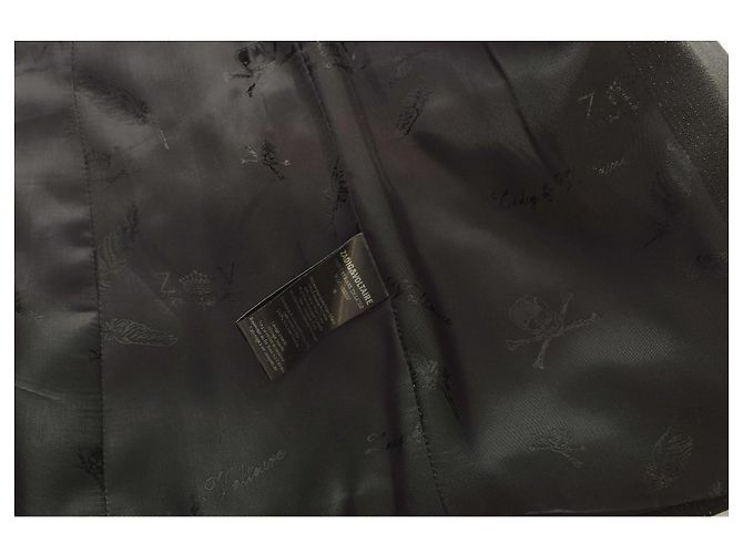 Zadig & Voltaire Vany Strass Schwarzer Glänzender Blazer S - Ansicht 4