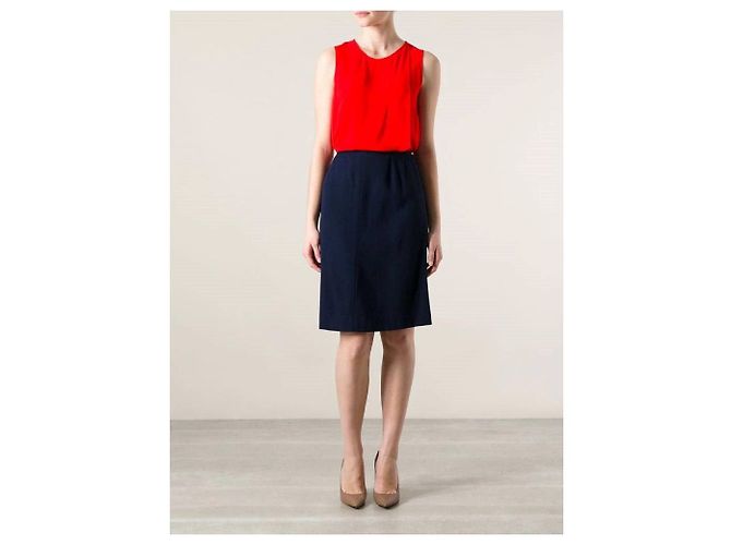 Falda midi de lana azul Krizia - vista 2