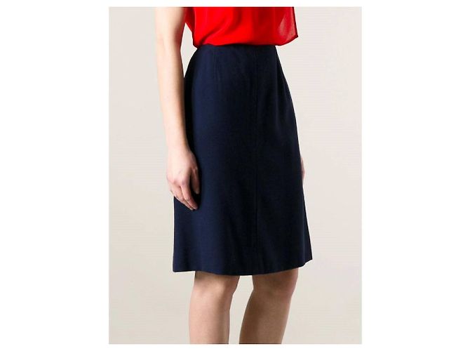 Falda midi de lana azul Krizia - vista 3