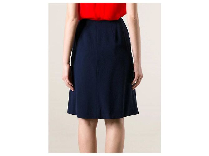 Falda midi de lana azul Krizia - vista 4