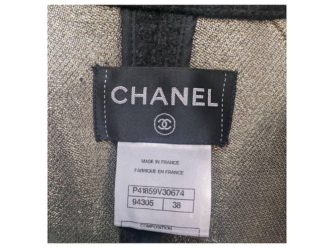 Vestido abrigo gris oscuro Chanel - años 2000 Burdeos - vista 6