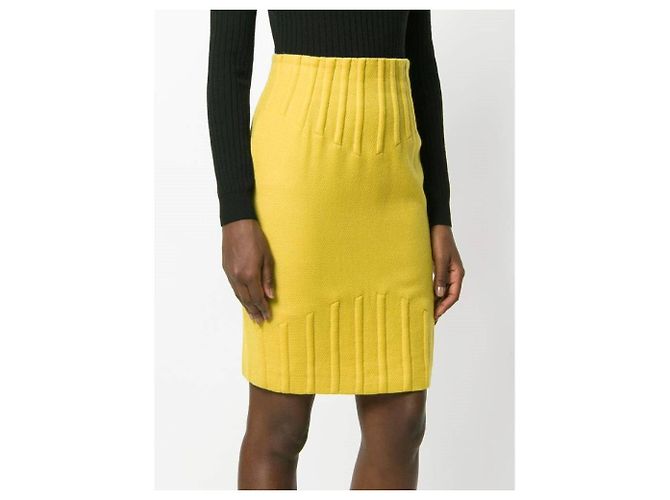 Falda de lana amarilla Thierry Mugler Amarillo - vista 3