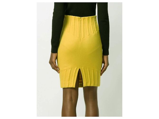Falda de lana amarilla Thierry Mugler Amarillo - vista 4