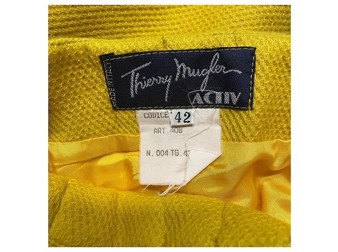 Falda de lana amarilla Thierry Mugler Amarillo - vista 6