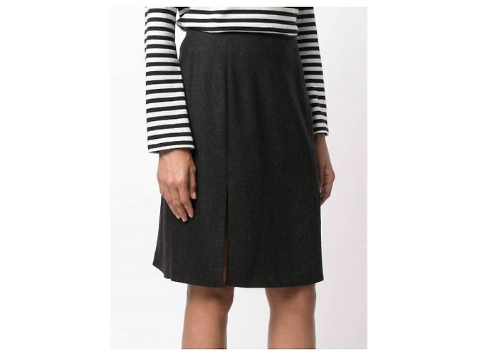Falda de lana gris Yves Saint Laurent - vista 3