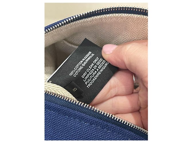 Hermès Borse da viaggio HERMES T. Cotone Blu - vista 10