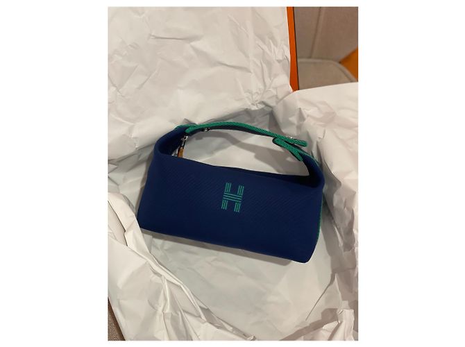 Hermès Borse da viaggio HERMES T. Cotone Blu - vista 2