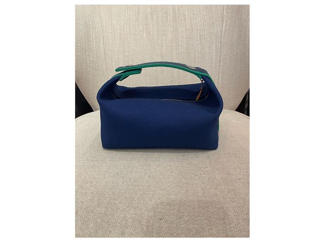 Hermès Borse da viaggio HERMES T. Cotone Blu - vista 4