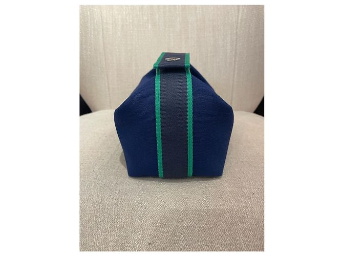 Hermès Borse da viaggio HERMES T. Cotone Blu - vista 6