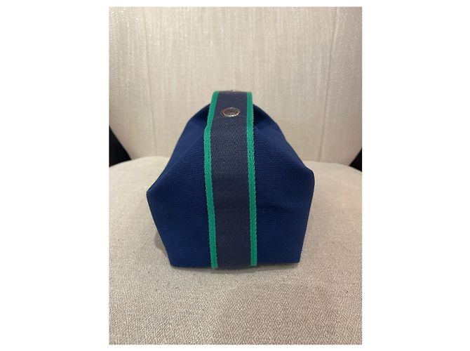 Hermès Borse da viaggio HERMES T. Cotone Blu - vista 7