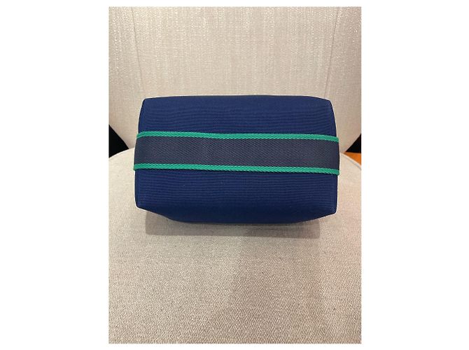 Hermès Borse da viaggio HERMES T. Cotone Blu - vista 8