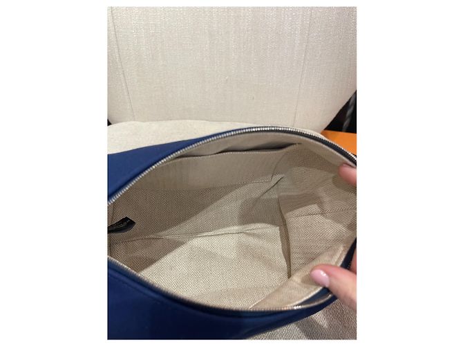 Hermès Borse da viaggio HERMES T. Cotone Blu - vista 9