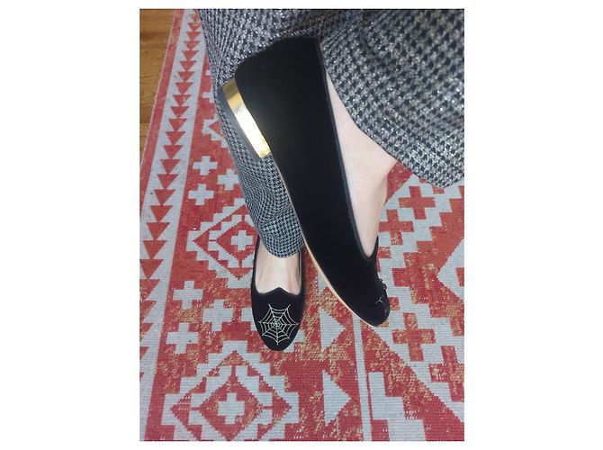 Mocassini Charlotte Olympia Nero D'oro - vista 10