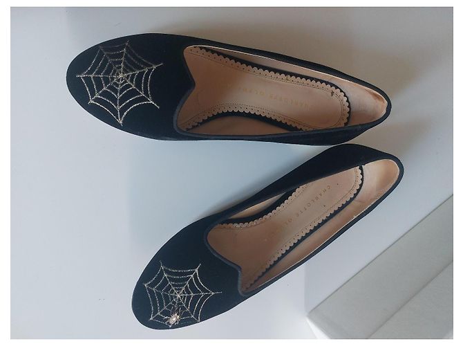 Mocassini Charlotte Olympia Nero D'oro - vista 8