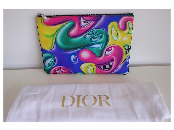 Dior Kenny Scharf Pochette aus mehrfarbigem Canvas Mehrfarben - Ansicht 3