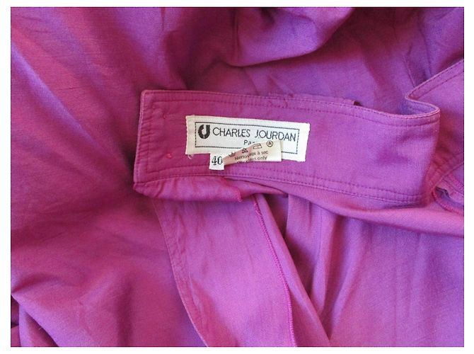 Charles Jourdan Falda de seda ciclamen, talla 40. - vista 2