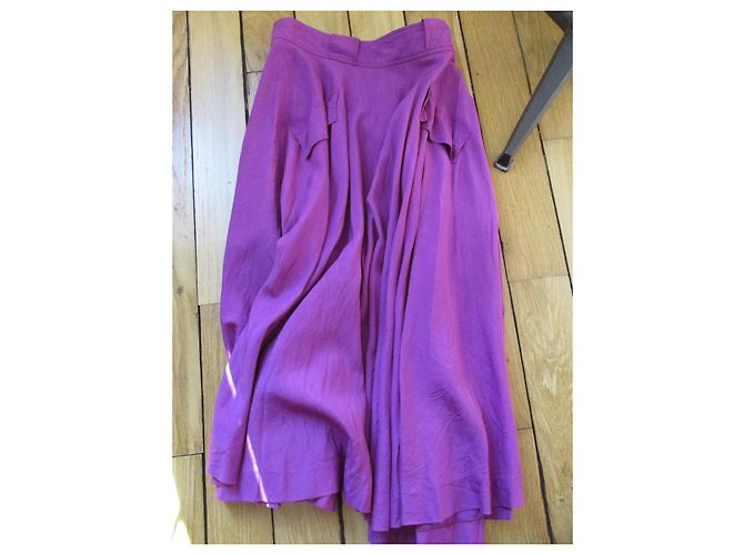 Charles Jourdan Falda de seda ciclamen, talla 40. - vista 3