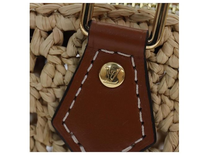 LOUIS VUITTON Nano Speedy Borsa a Mano Pelle Raffia Beige M83525 LV Auth 89904S - vista 18