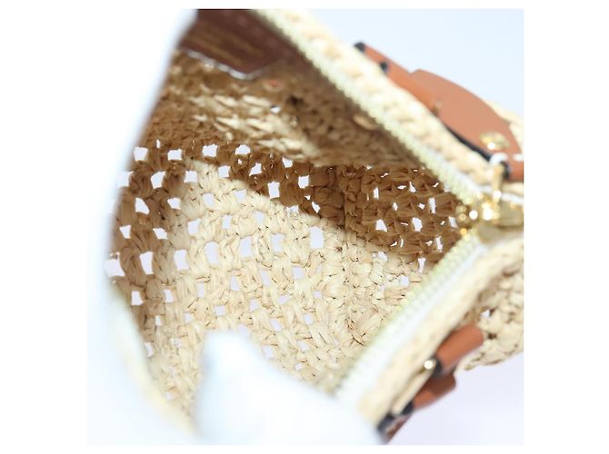 LOUIS VUITTON Nano Speedy Borsa a Mano Pelle Raffia Beige M83525 LV Auth 89904S - vista 20