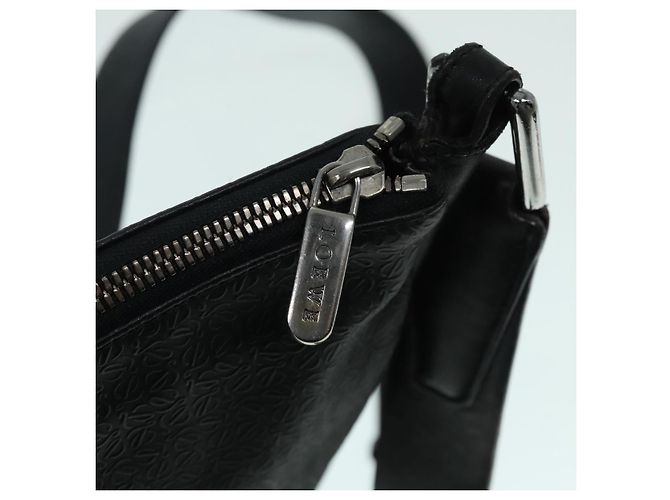 LOEWE Borsa a Spalla Anagram Pelle Nera Argento Auth bs18478 Nero - vista 10